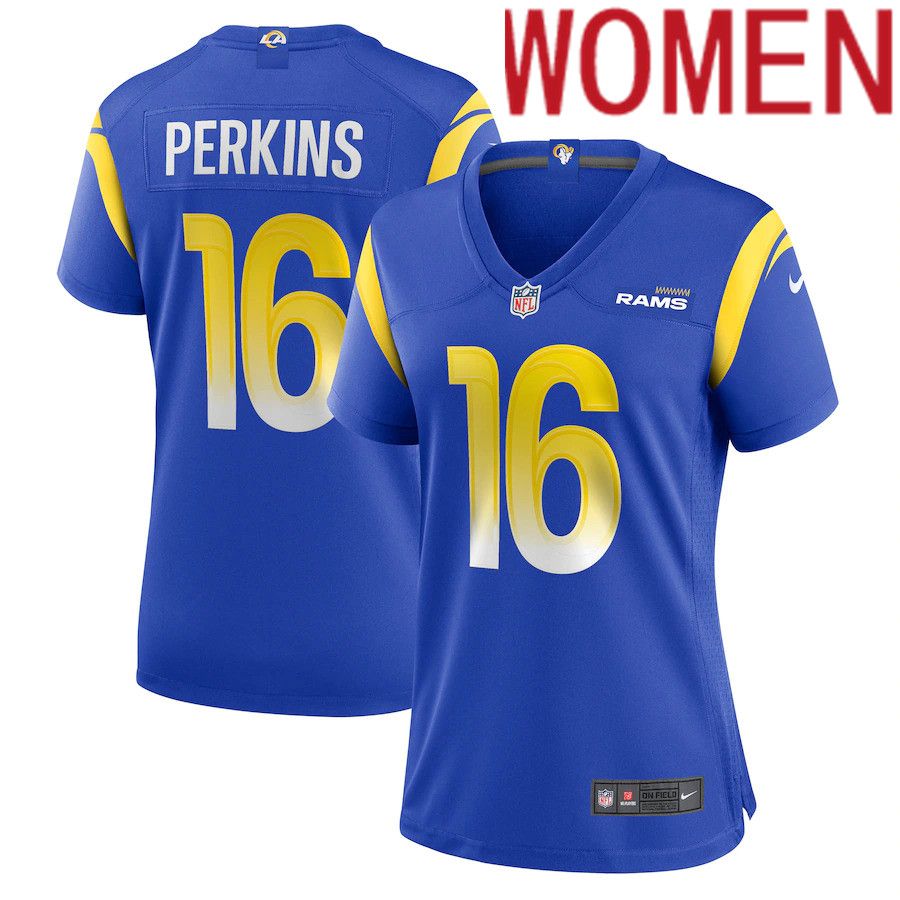 Women Los Angeles Rams #16 Bryce Perkins Nike Royal Game Player NFL Jersey